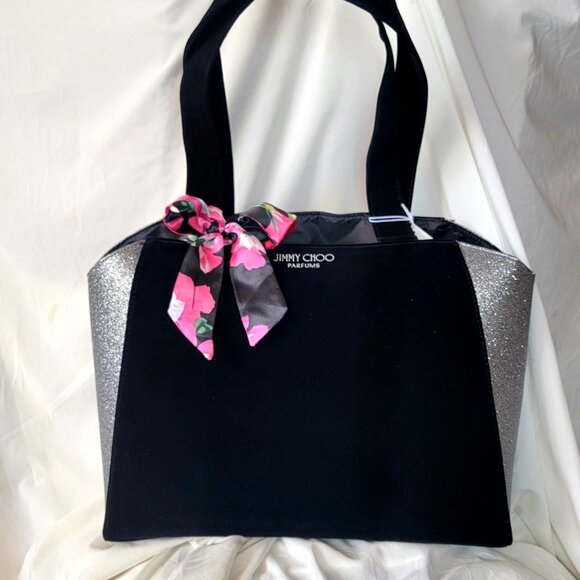 Jimmy Choo Handbags - Jimmy Choo Parfums Tote Bag, Black & Silver Glitter, ~ NWT ~ Retails: $149
